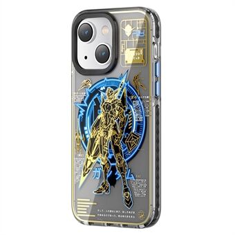 PQY Mecha Series Luminous Magnetic Phone Case för iPhone 14, IML galvanisering PET+TPU Anti- Scratch Cover, kompatibel med MagSafe