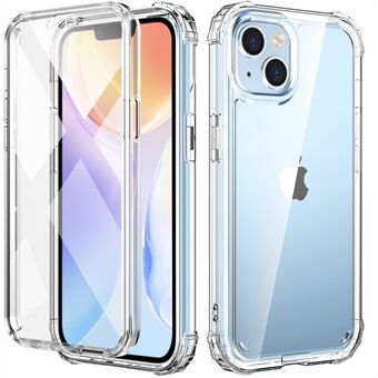 Genomskinligt telefonfodral för iPhone 14, förstärkt hörnskydd Flexibel TPU + akryl Anti- Scratch telefonfodral med PET-skärmskydd