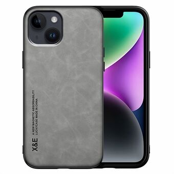 X&E PU-läder TPU-hårt PC-telefonfodral för iPhone 14 Stötsäkert fodral Skin-touch Anti-dropp telefonfodral