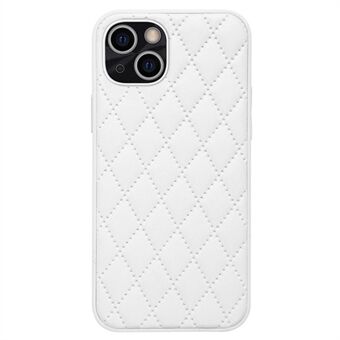 För iPhone 14 Rhombus Texture Design Telefonfodral PU-läder+TPU Stötsäkert, halkfritt skyddande skydd