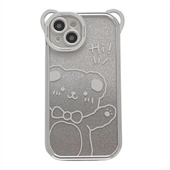 För iPhone 14 Cute Bear galvanisering Stötsäkert telefonfodral Gradient Glitter Mjuk TPU skyddsfodral