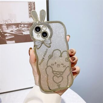 Stötsäkert fodral för iPhone 14 Rabbit Design Elektropleringstelefonfodral Gradient Glitter Mjukt TPU-fodral