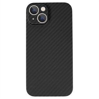 För iPhone 14 Precise Cutout Carbon Fiber Texture Aramid Fiber Bakfodral Anti-fingeravtryck Skyddsfodral - Mattsvart