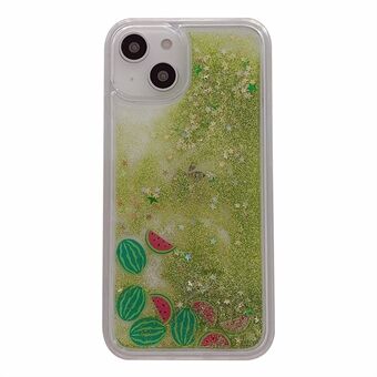 För iPhone 13/14 Fruit Liquid Quicksand PC+TPU-fodral Back Protector Telefonskydd