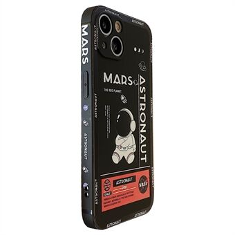 För iPhone 14 Mars Astronaut Pattern Anti-dropp telefonfodral Exakt utskärning Mjukt TPU-skal