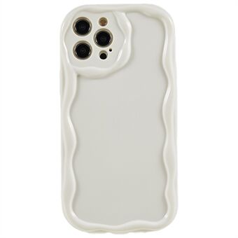 För iPhone 14 Creative Wave Design Mjukt TPU-telefonfodral Droppsäkert bakstycke - Vit