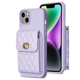 BF20-stil för iPhone 13 6,1 tum / iPhone 14 fodral PU-läder TPU-telefonskal med korthållare, rem