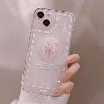 Mjukt TPU-telefonfodral för iPhone 14, Crystal Bowknot Decor Transparent telefonfodral