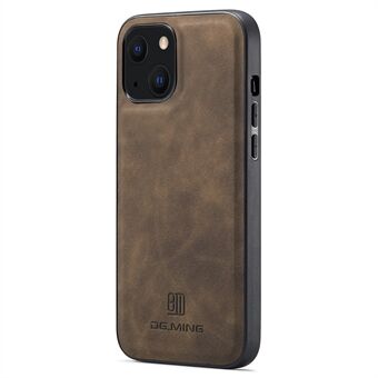 DG.MING för iPhone 14 fodral PC+TPU+PU-läderbelagd baksida