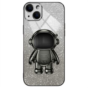 För iPhone 14 Fodral Astronaut Stativ PC+TPU Stötsäkert Mobilskal