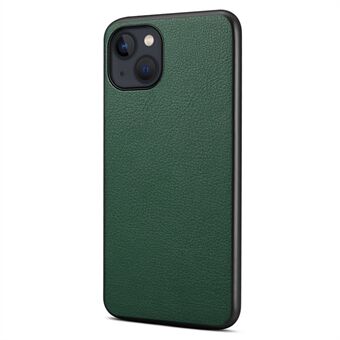 För iPhone 14 Skal PU+TPU+PC Kalvtextur Mobiltelefon Baksidesskydd