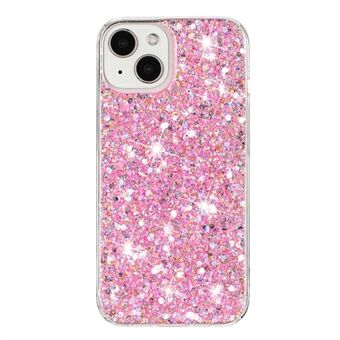 Telefonfodral för iPhone 14 Glittrande Pulver Dekor Epoxy TPU Slim-Fit Telefonfodral