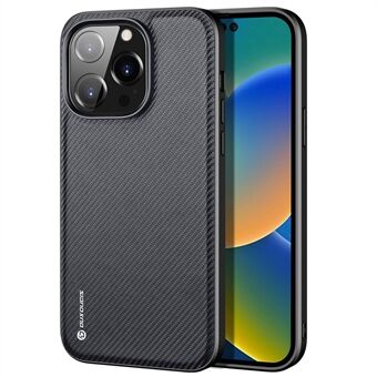 DUX DUCIS FINO-serien för iPhone 14 Pro s vävd textur Anti-halksfodral PU Läder+PC+TPU+PVC Hybrid Slitbeständigt skal