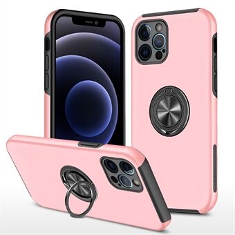 För iPhone 14 Pro 6,1 tum Hård PC+Mjuk TPU Välskyddad Anti-slitagefodral Ring Bilfäste Kickstand Anti-fall telefonskalsskydd