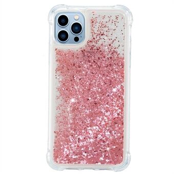 För iPhone 14 Pro  Glitter Quicksand-fodral Shiny flytande vätska Transparent mjukt TPU-telefonskal