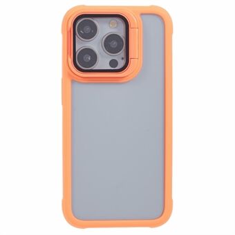 För iPhone 14 Pro-fodral Linseram Stödstativ PC + TPU Anti-Drop Hybridtelefonskydd