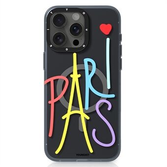 YOUNGKIT Paris Series För iPhone 14 Pro-fodral PC+TPU IMD Mobilskydd Kompatibel med MagSafe