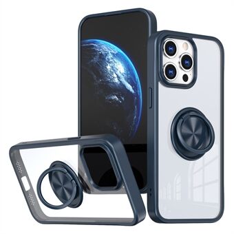 För iPhone 14 Pro Fodral TPU+PC Magnetisk Bilfäste Telefon Skydd med Ställfunktion