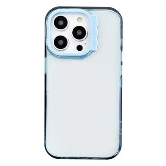 För iPhone 14 Pro Clear Case PC + TPU Telefonfodral med Krokigt Linsram