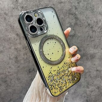 För iPhone 14 Pro Magnetiskt Skal Glitter Glänsande TPU + PC Telefonskal Stötskydd