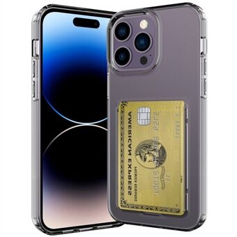 För iPhone 14 Pro Card Series Transparent förtjockat telefonfodral Anti- Scratch Mjukt TPU skal med korthållare