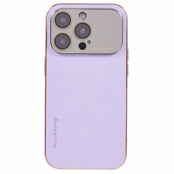 För iPhone 14 Pro telefonfodral PU Läder+TPU+PC Galvaniserad ramskydd