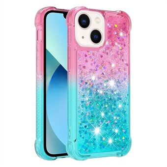 YB Quicksand Series-3 för iPhone 14 Plus  Gradient Color Moving Glitters Quicksand Telefonfodral Stötsäkert TPU-skal
