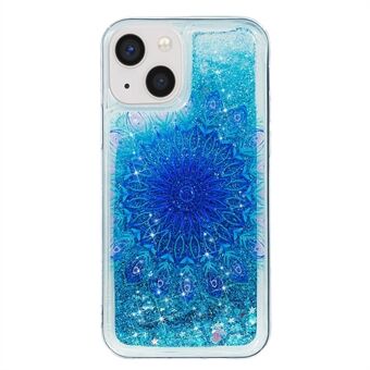 För iPhone 14 Plus Bling Glitter Liquid Flytande Quicksand Fodral Mönster Utskrift Klar Mjuk TPU Skyddsfodral