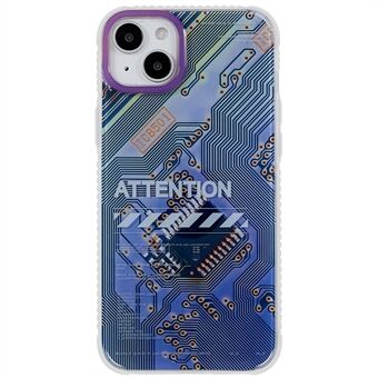 MUTURAL Modern Series för iPhone 14 Plus PC+TPU Skyddsfodral Kretskortsmönster Dropsäkert telefonfodral