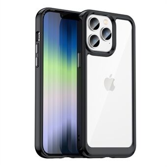 För iPhone 14 Pro Max  borstestruktur Anti-fingeravtryck TPU+Akryl Anti-fall skyddande telefonfodral