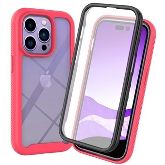 För iPhone 14 Pro Max  PC + TPU Full Protection Telefonfodral Fallsäkert skal med PET-skärmskydd