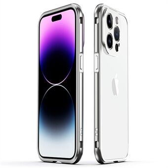Anti-Drop Frame Case för iPhone 14 Pro Max Protective Bumper Case Metal Slim No-Back Shockproof Cover med kameralinsskydd