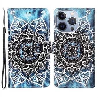 YB Mönsterutskrift Läder Series-4 för iPhone 14 Pro Max  Stand visningsställ PU-läderfodral Telefonplånboksfodral