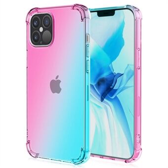 För iPhone 14 Pro Max  Gradient Design Stötdämpning TPU Soft Edge Bumper med förstärkta hörn skyddsöverdrag