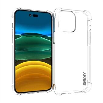 ENKAY HAT Prince För iPhone 14 Pro Max  Ultra Slim Anti-fall Kristallklart telefonfodral med stötdämpande hörn Skyddande anti-slitage TPU bakstycke