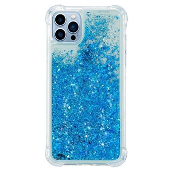 För iPhone 14 Pro Max  Quicksand Flödande Glitter Fodral Mjuk TPU Förstärkta hörn Skyddande bakstycke