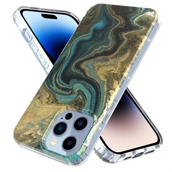 För iPhone 14 Pro Max GW18 Stötsäkert telefonfodral IMD Marble Pattern PC+TPU Skyddande mobiltelefonskal