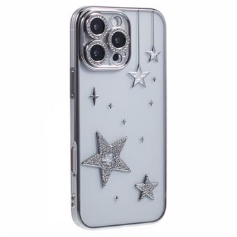 För iPhone 14 Pro Max Fodral 3D Blingstjärnor Elektropåläggning TPU Transparent Telefonskydd