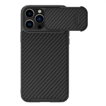 NILLKIN För iPhone 14 Pro Max Carbon Fiber Telefonfodral Skjutkameraskydd PC + TPU-skal Kompatibel med MagSafe