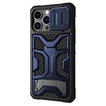 NILLKIN för iPhone 14 Pro Max Adventurer Pro Anti-dropp telefonfodral Kickstand Honeycomb Twill Slide Camera Cover TPU+PC telefonfodral