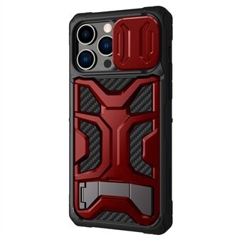 NILLKIN för iPhone 14 Pro Max Adventurer Pro Anti-dropp telefonfodral Kickstand Honeycomb Twill Slide Camera Cover TPU+PC telefonfodral