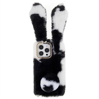 För iPhone 14 Pro Max Anti-fall Mjuk Handgjord Fluffy Furry Bunny TPU Shell Söt Kanin Skyddsfodral