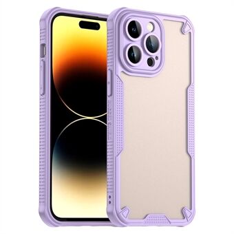 För iPhone 14 Pro Max Fodral PC+TPU Halvtransparent Frostad Yta Skyddande Telefonfodral