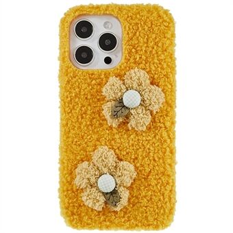 För iPhone 14 Pro Max Flower Decor Söt fluffig telefonbaksida Flexibelt TPU skyddsfodral