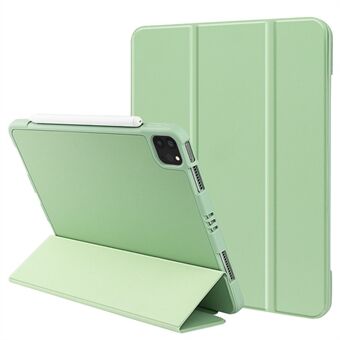 Tri-fold Mjukt Silikon + TPU Stativ Smart Automatiskt Sömn / Väcka Omslag med Pennhållare för iPad Pro 11 (2022) / (2021) / (2020) / (2018)