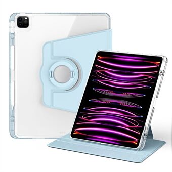 För iPad Pro 12.9 (2022) / (2021) / (2020) / (2018) Fodral Avtagbart Ställ PU Läder + Akryl Tablet Fodral