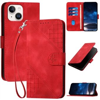 YX0080 För iPhone 15 Fodral Fjärilspräglat Läderplånboksfodral