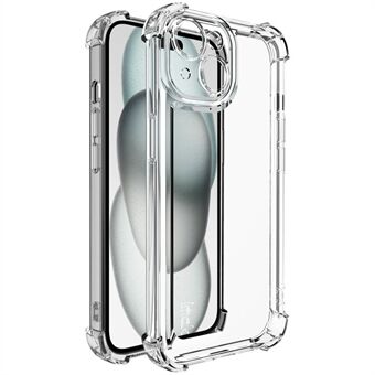 IMAK UX-4-serien för iPhone 15 fodral Rakt Ram Fyra Hörn Stötsäker Transparent TPU Skal