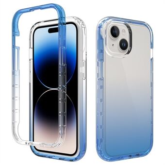 För iPhone 15 Skyddande skal genomskinligt anti-fall TPU+PC Telefonfodral