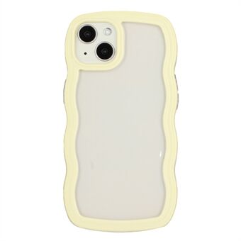 För iPhone 15 Wave Grip Design Phone Case PC + TPU Skyddande Genomskinligt Överdrag